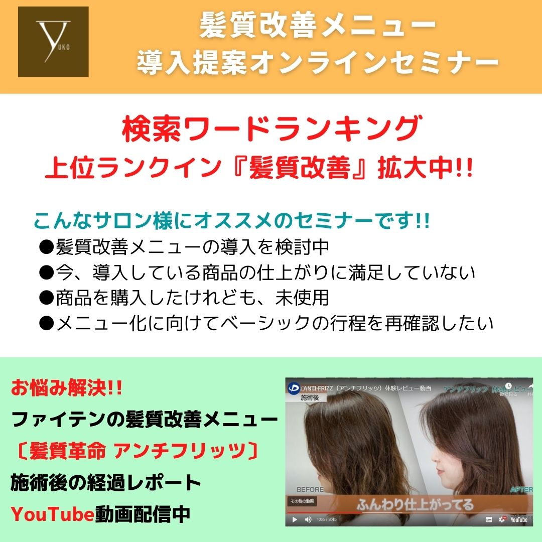 髪質革命アンチフリッツセミナー案内